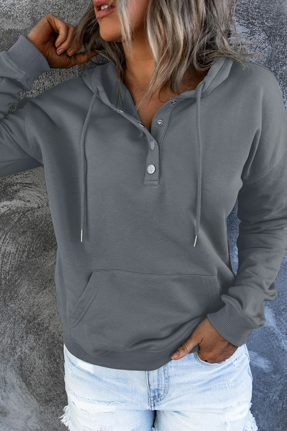 Outfit Flow - Dropped Shoulder Long Sleeve Hoodie with Pocket