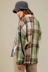 Outfit Flow - Plaid Collared Neck Long Sleeve Shirt