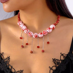 Halloween Theme Necklace with Dangling Beads OutfitFlow