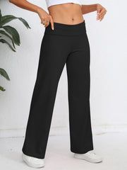 Elastic Waist Wide Leg Pants OutfitFlow