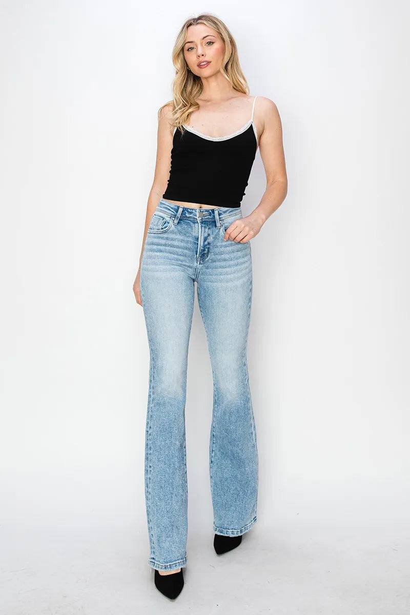 RISEN High Rise Bootcut Jeans OutfitFlow