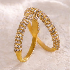 18K Gold-Plated Inlaid Zircon Ring OutfitFlow