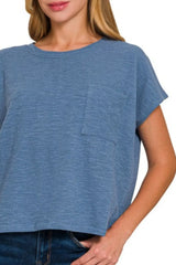 Zenana Round Neck Short Sleeve T-Shirt OutfitFlow