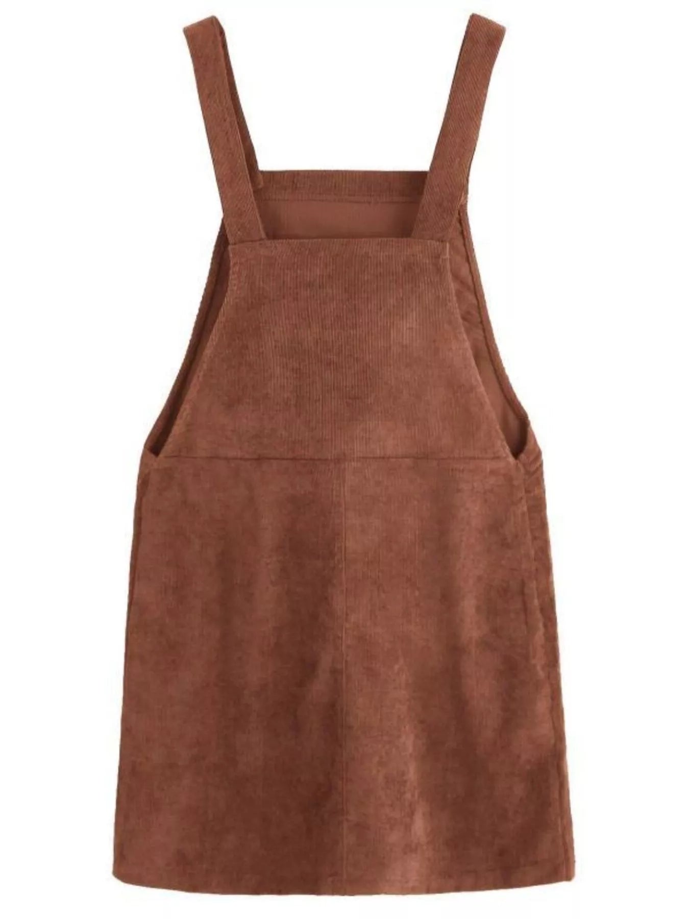 Corduroy Wide Strap Overall Dress OutfitFlow
