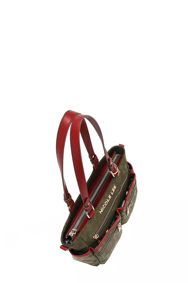 Nicole Lee USA Multi-Compartment Convertible Tote Bag Trendsi
