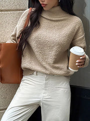 Turtleneck Long Sleeve Sweater OutfitFlow