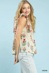 Umgee Block Floral Print Top OutfitFlow