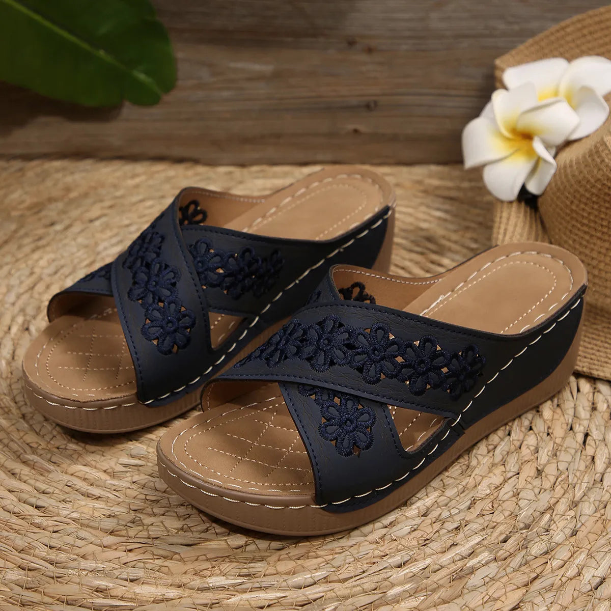 Peep Toe Wedge Sandals OutfitFlow