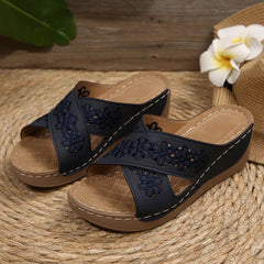 Peep Toe Wedge Sandals OutfitFlow