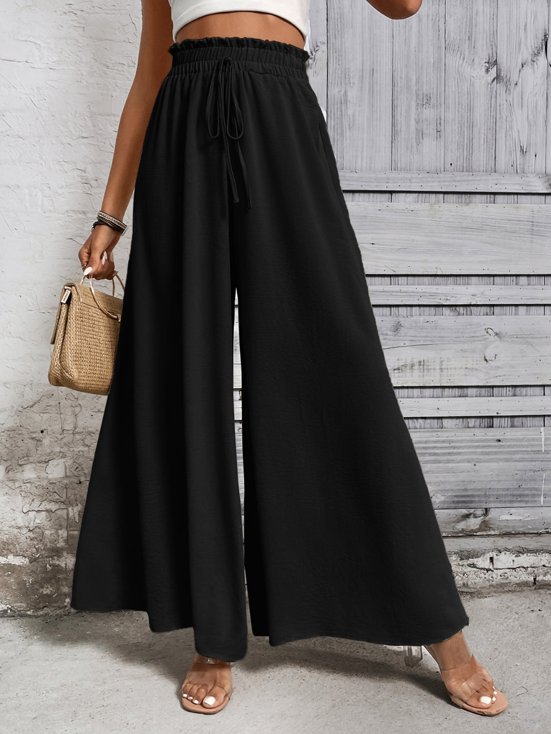 Outfit Flow - Honey Tied High Waist Wide Leg Pants