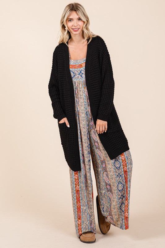 Outfit Flow - Mittoshop Open Front Long Sleeve Longline Cardigan