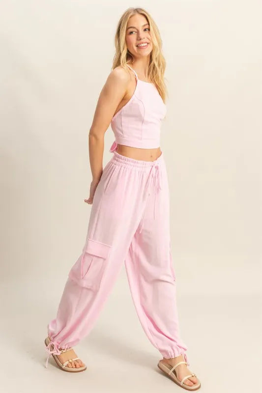 HYFVE Crop Top and Cargo Pants Set OutfitFlow