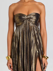 Split Sweetheart Neck Tube Maxi Dress OutfitFlow