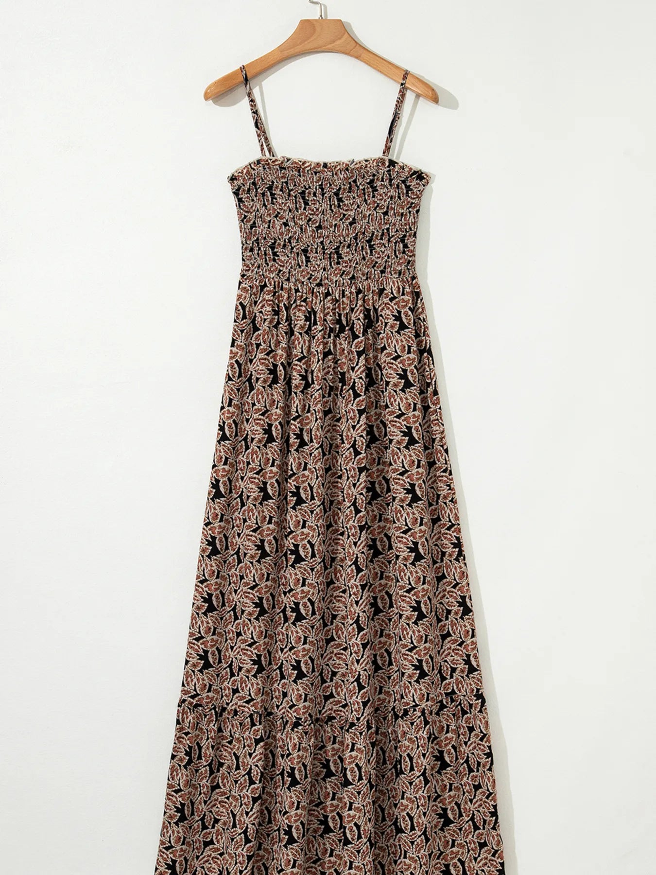 Printed Smocked Bodice Maxi Dress OutfitFlow