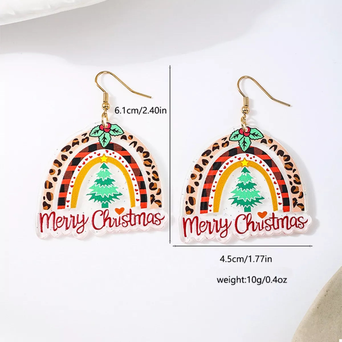 Christmas Rainbow Dangle Earrings OutfitFlow