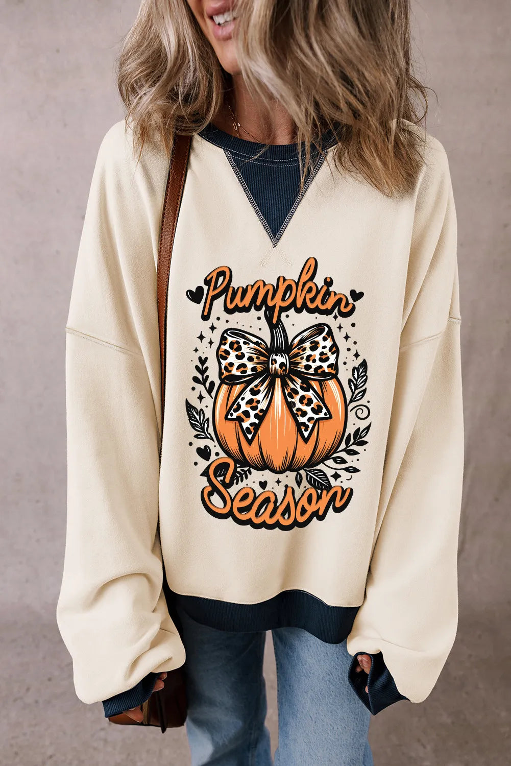 Outfit Flow - Pumpkin Graphic Long Sleeve Sweatshirt