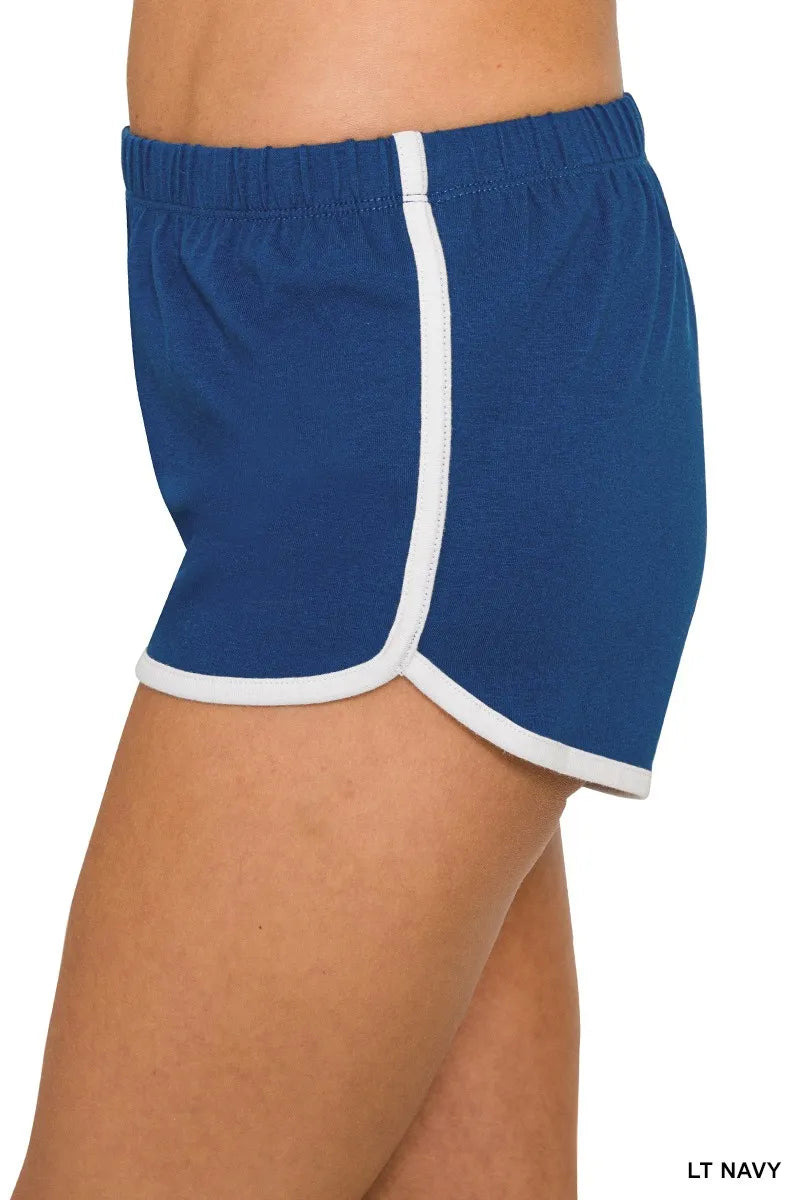 Zenana Elastic Waistband Dolphin Shorts OutfitFlow
