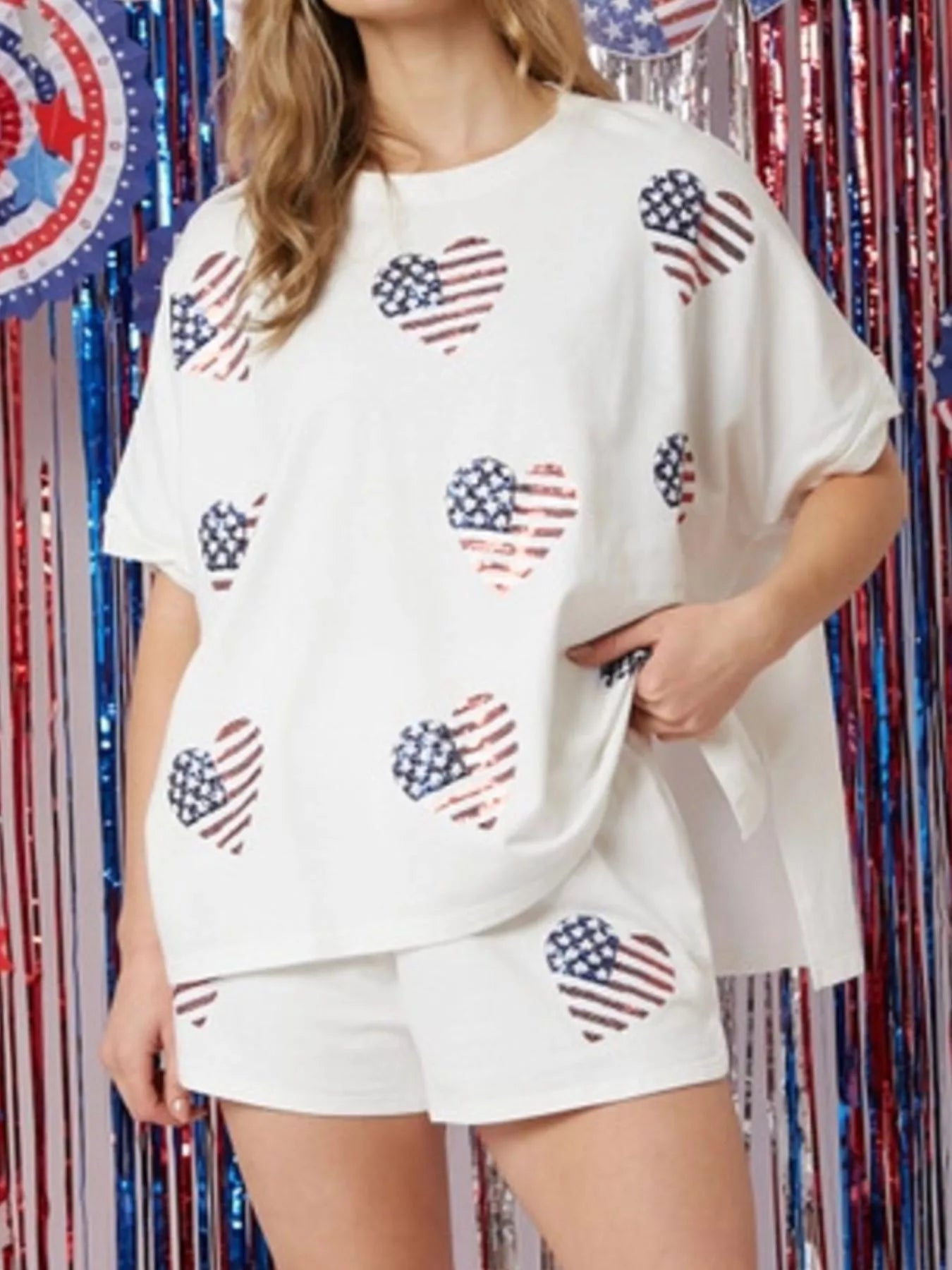 Sequin High-Low Top and Shorts Set OutfitFlow