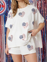 Sequin High-Low Top and Shorts Set OutfitFlow