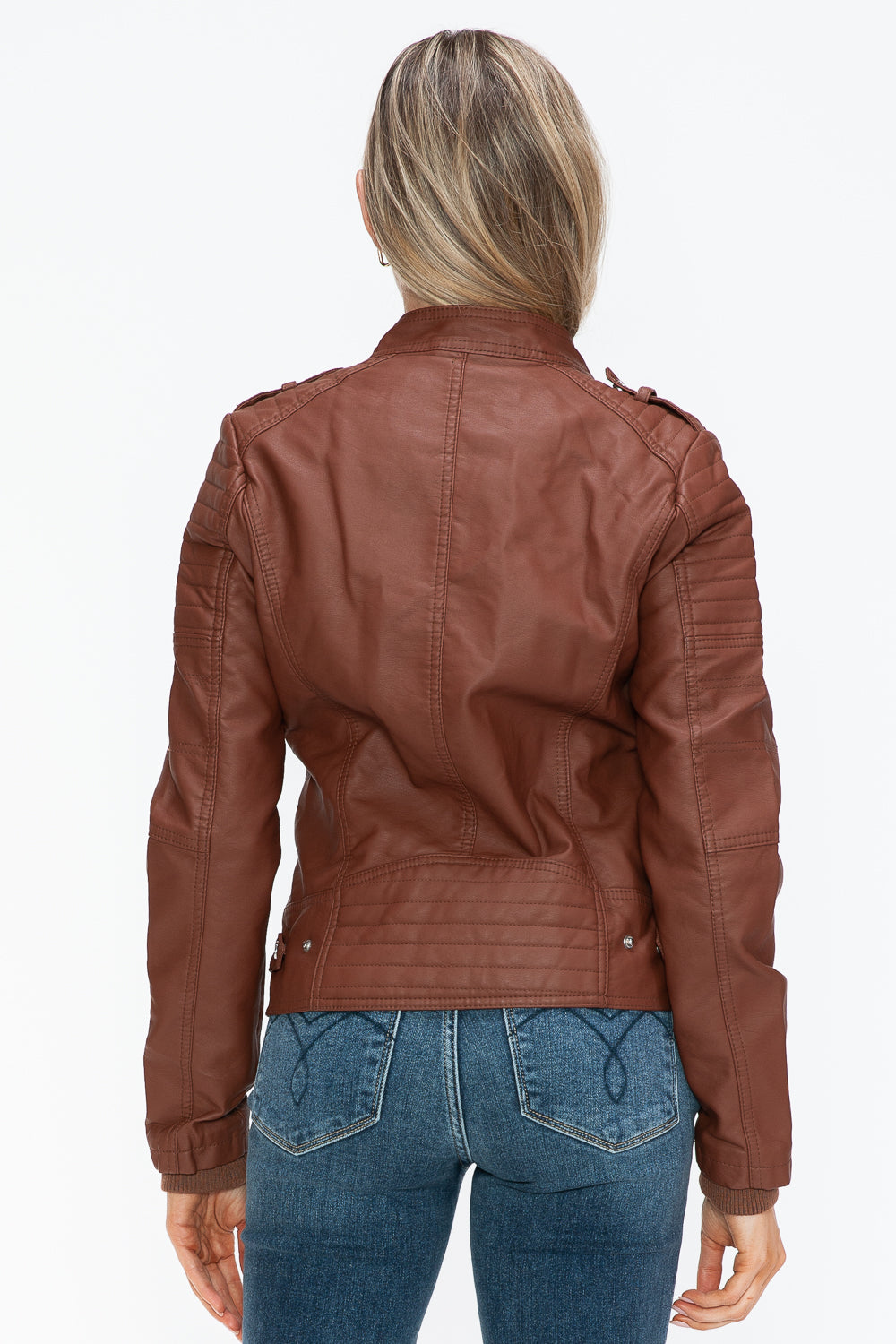 Outfit Flow - Snobbish PU Leather Biker Jacket with Side Zip Pockets