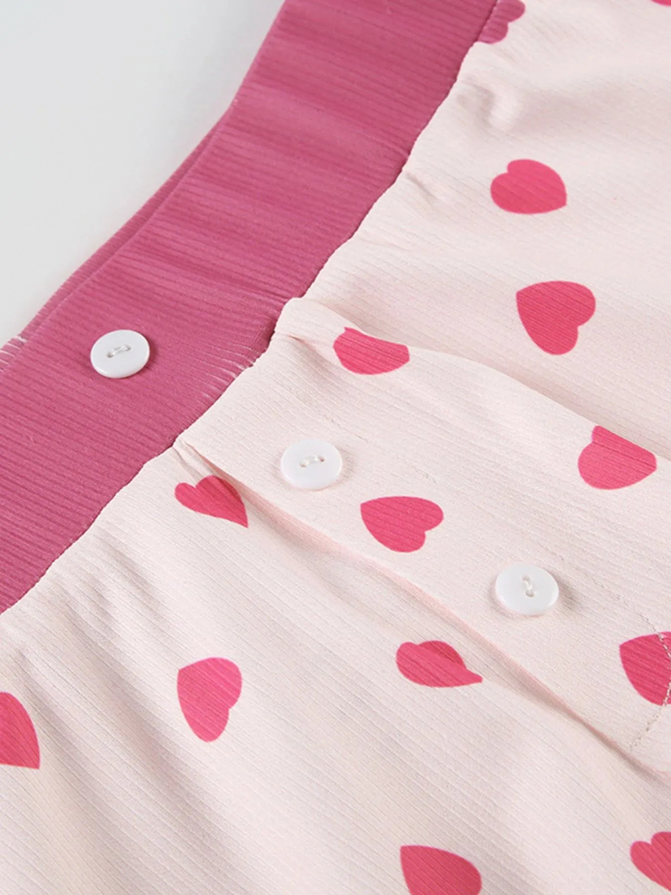 Heart Print Top and Shorts Loungewear Set OutfitFlow