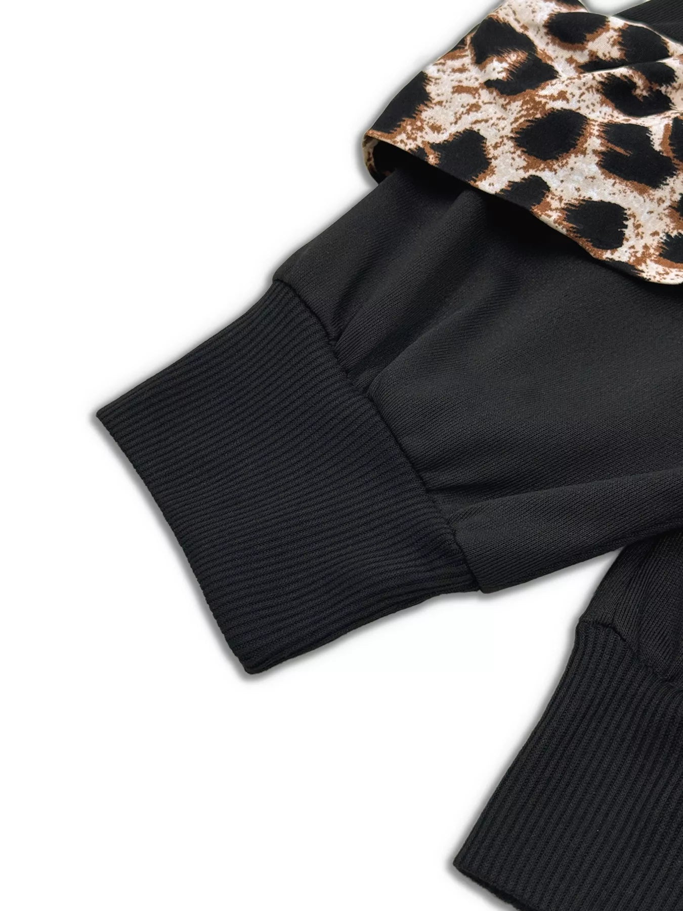 Leopard Trim Top and Pants Set OutfitFlow