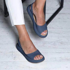 Peep Toe Platform Sandals Peacock Blue OutfitFlow