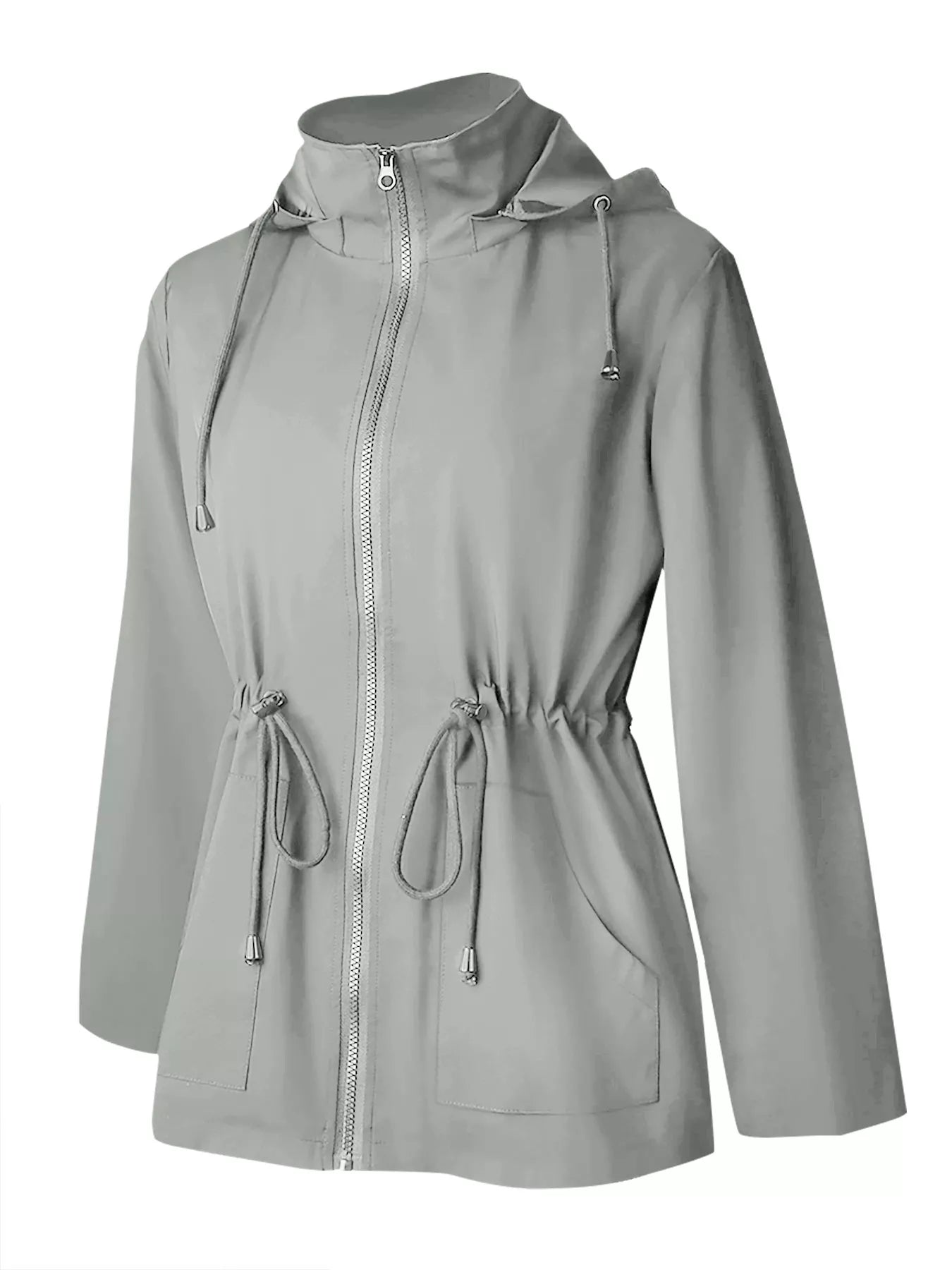 Zip Up Waterproof Hooded Outerwear OutfitFlow