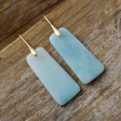 Natural Stone Geometric Shape Earrings OutfitFlow