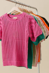 BiBi Crochet Lace Top With Puff Sleeves OutfitFlow