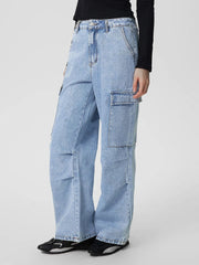 Outfit Flow - Mid-Rise Waist Jeans with Pockets