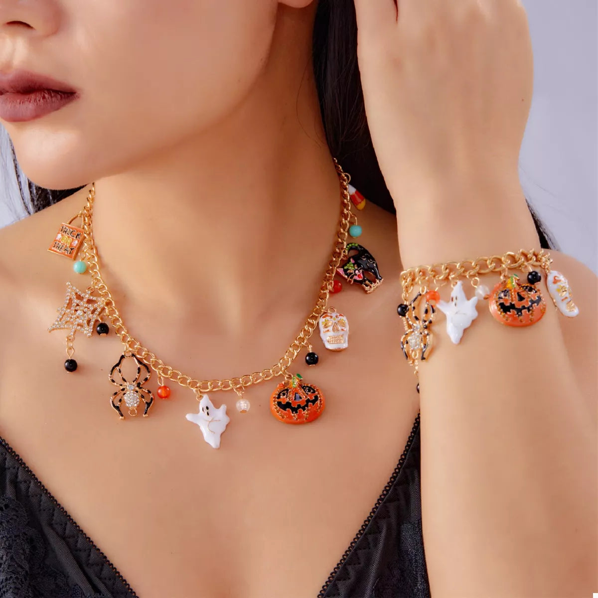 Halloween Charm Necklace with Festive Pendant Collection OutfitFlow