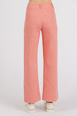 Mittoshop Twill Patch Pocket High Rise Wide Leg Pants OutfitFlow