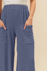 BiBi 2tone Cord Rib Waist Band Side Pocket Pants OutfitFlow