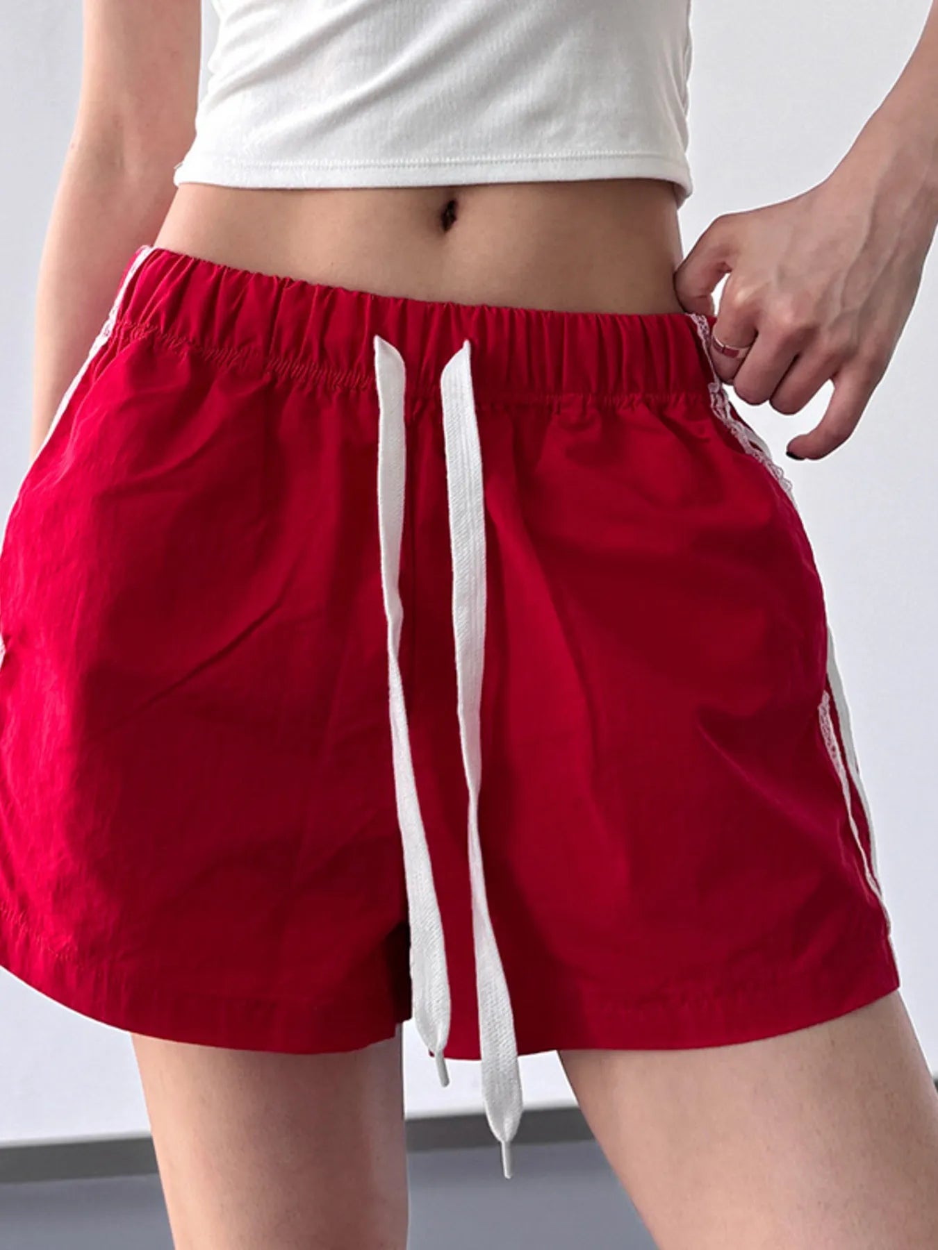 Side Stripe Drawstring Shorts OutfitFlow