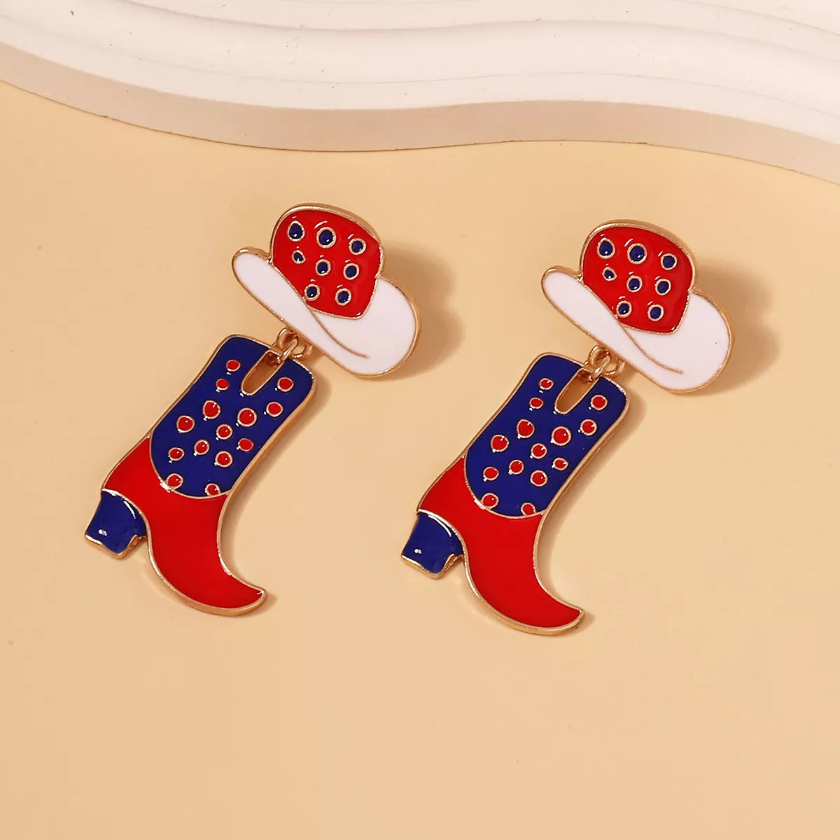 Cowgirl Boot and Hat Dangle Earrings Color onesize OutfitFlow