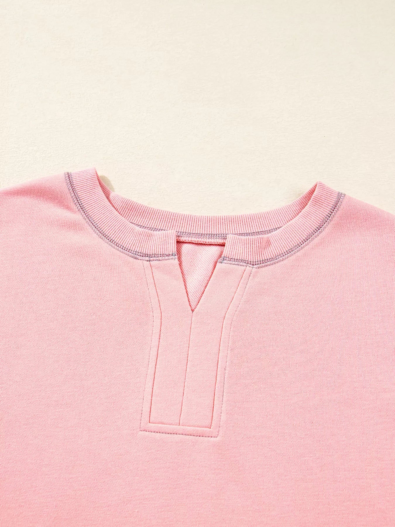 Exposed Seam Color Block Patchwork Slit Cuffs Oversize Sweatshirt OutfitFlow