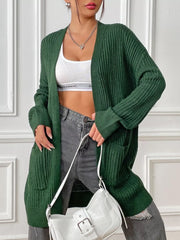Open Front Drop Shoulder Cardigan OutfitFlow