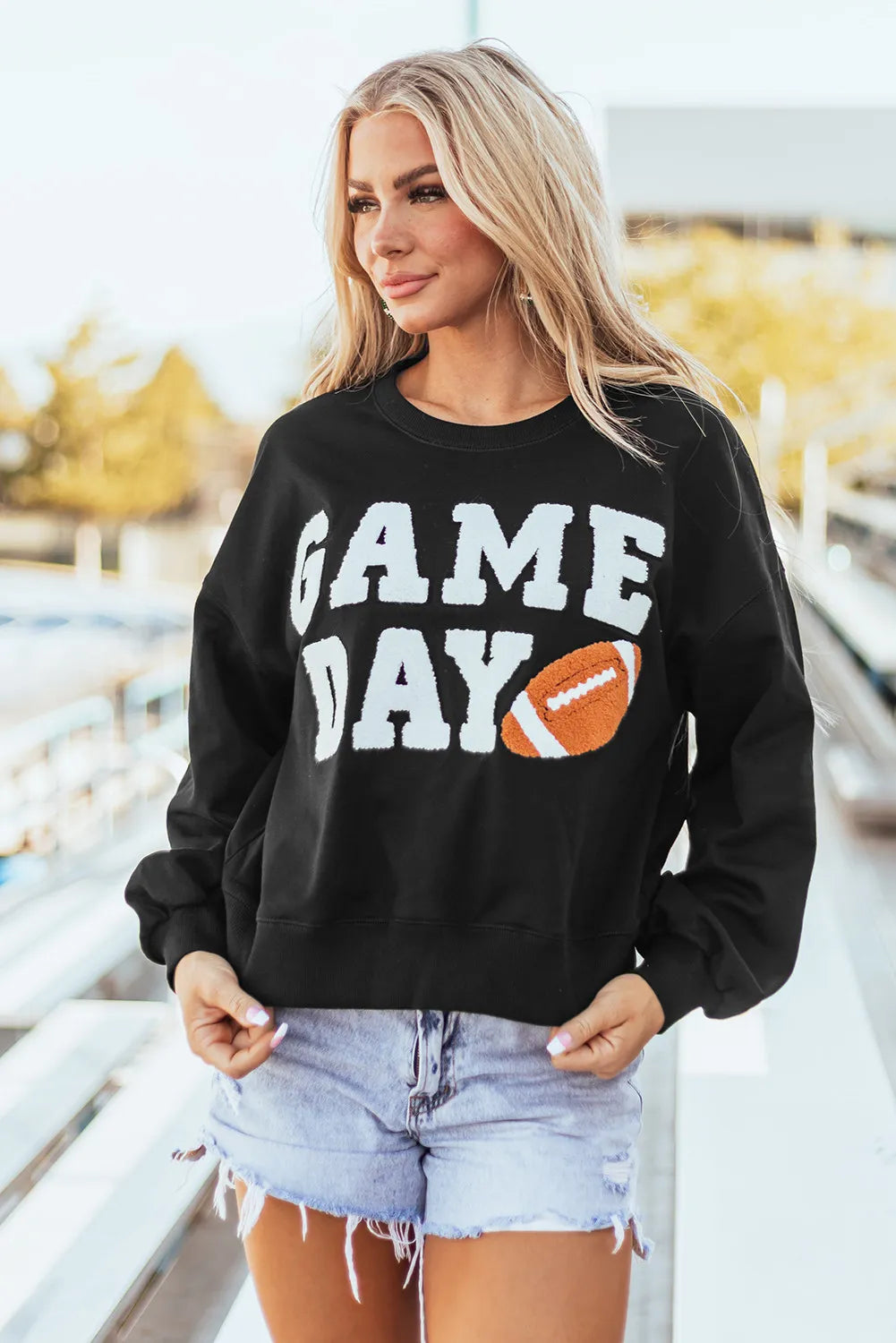 Outfit Flow - GAME DAY Round Neck Long Sleeve Sweatshirt