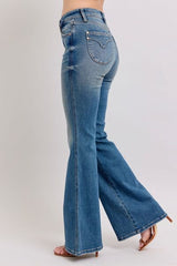 Judy Blue MR Tummy Control Vintage Wash Jeans OutfitFlow