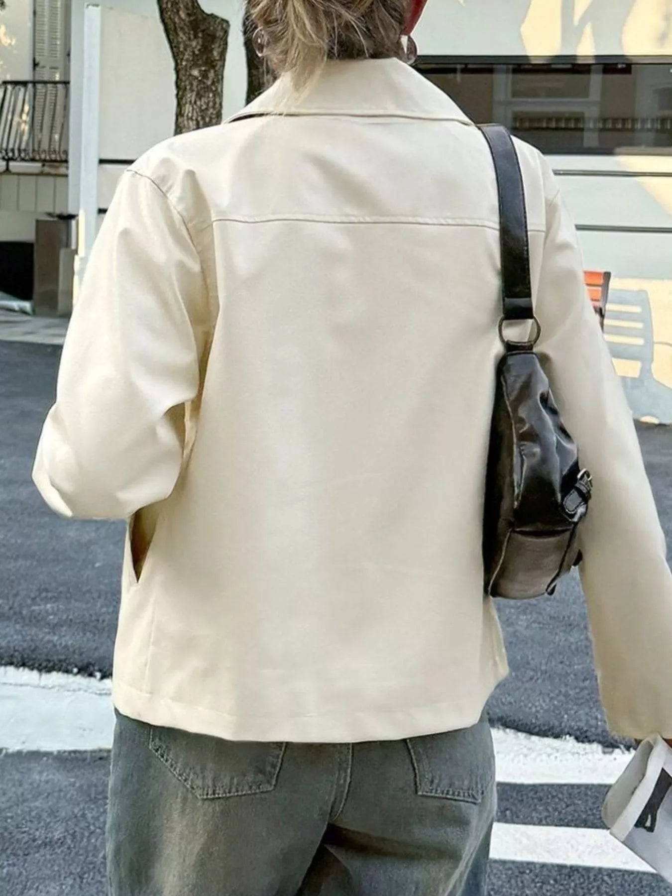 Zip Up Leather Jacket Trendsi