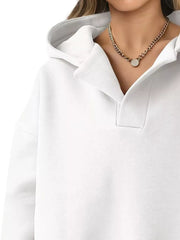 Dropped Shoulder Long Sleeve Sweatshirt OutfitFlow