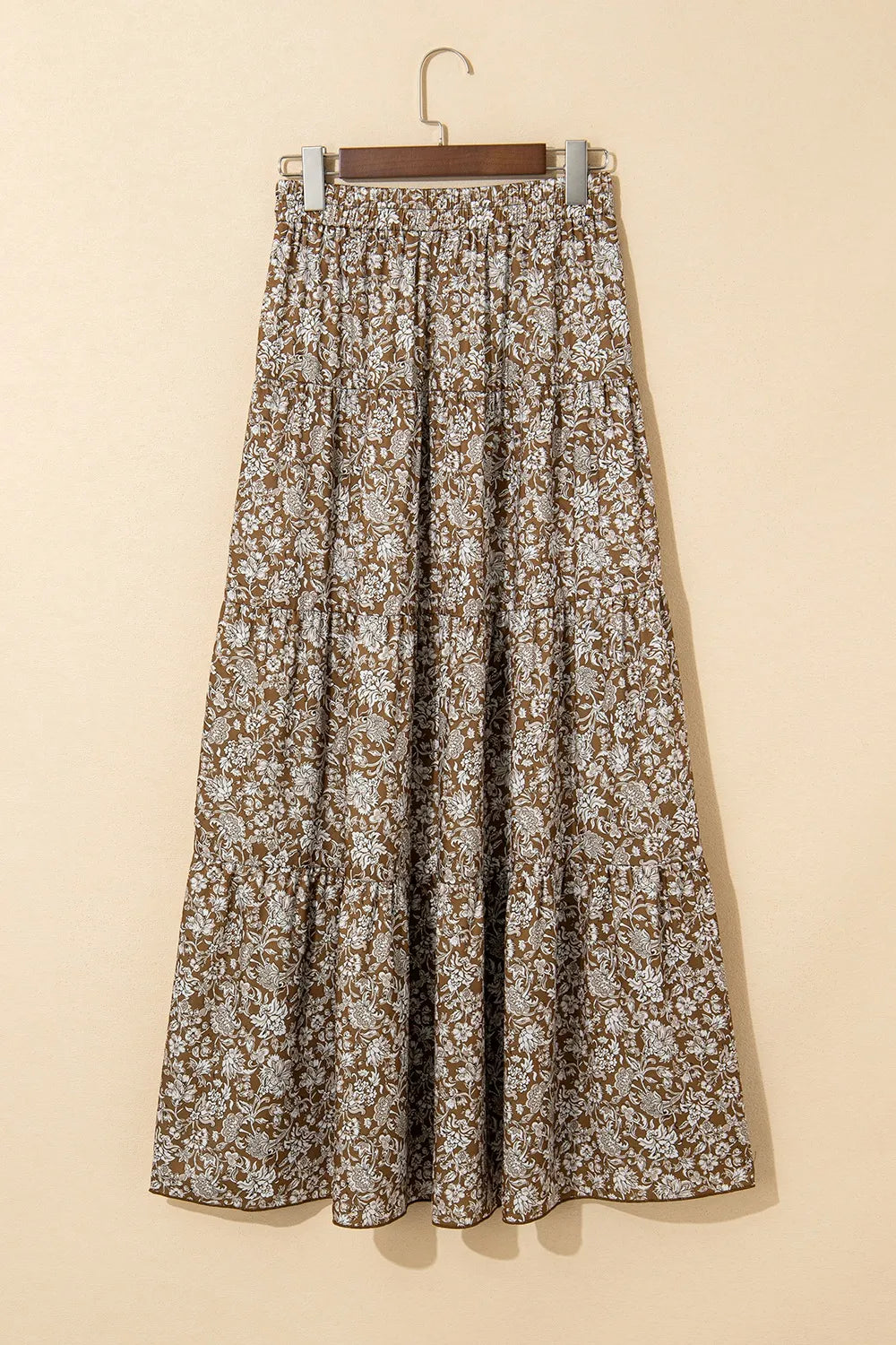 Floral Print Tiered Maxi Skirt OutfitFlow