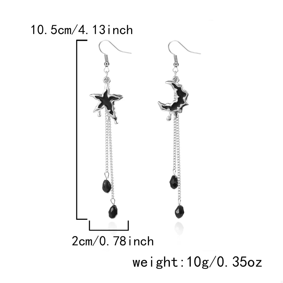 Star & Moon Chain Drop Earrings OutfitFlow