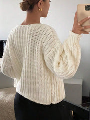 Button Up Dropped Shoulder Cardigan OutfitFlow