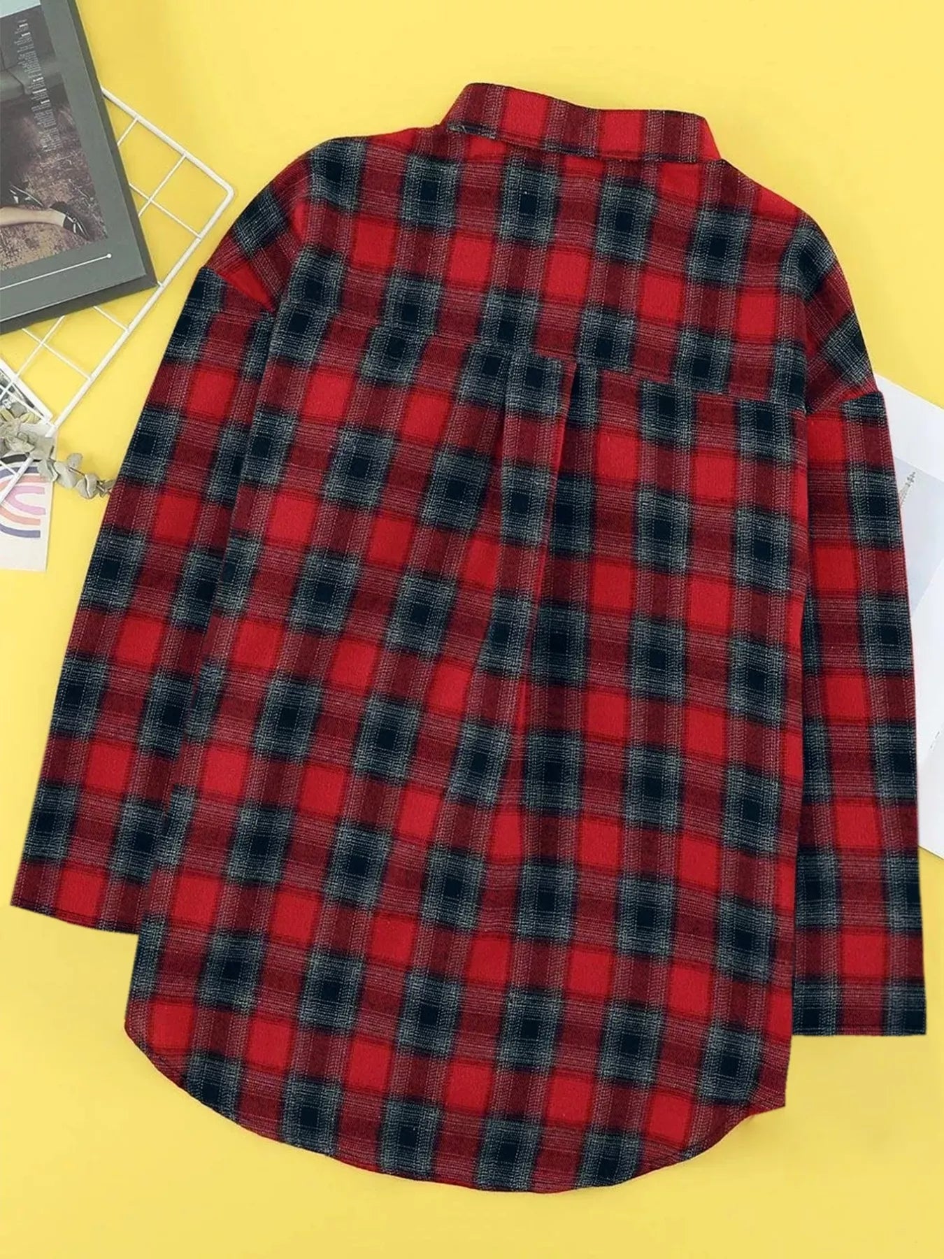 Plus Size Plaid Button-Down Shirt OutfitFlow