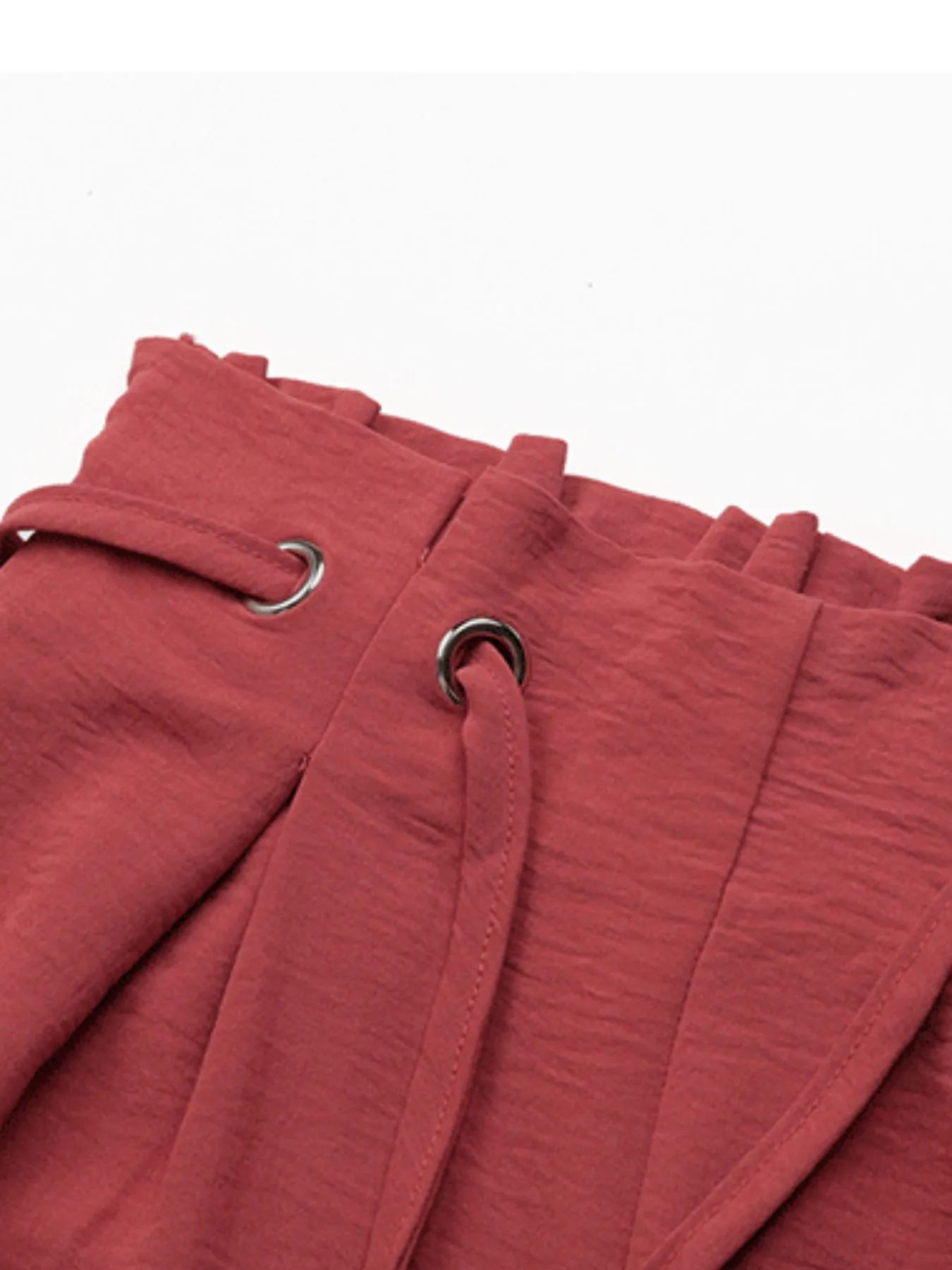 Tied Solid Color Shorts OutfitFlow