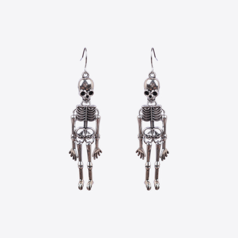 Skeleton Alloy Earrings Silver One Size OutfitFlow