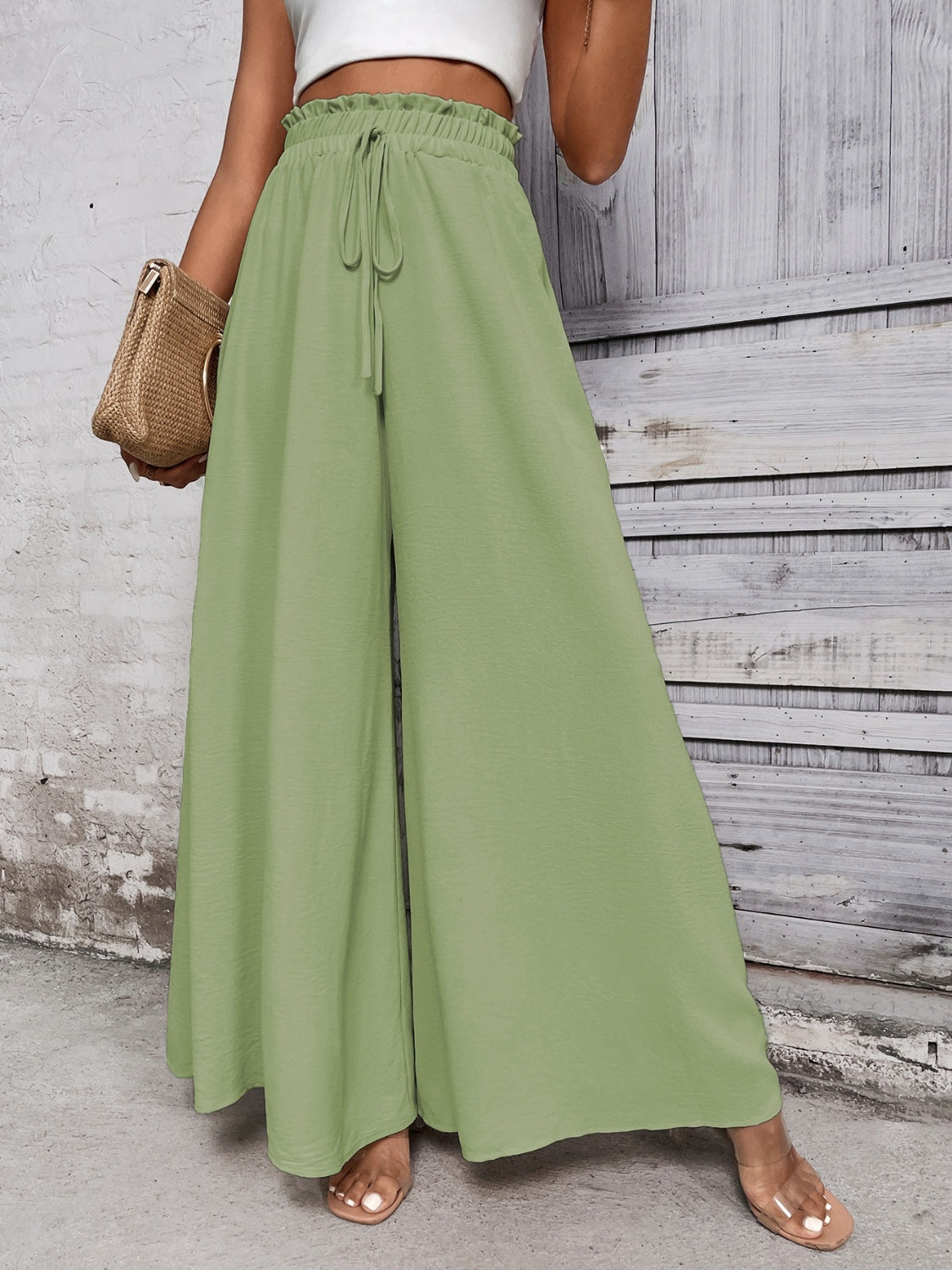 Outfit Flow - Honey Tied High Waist Wide Leg Pants