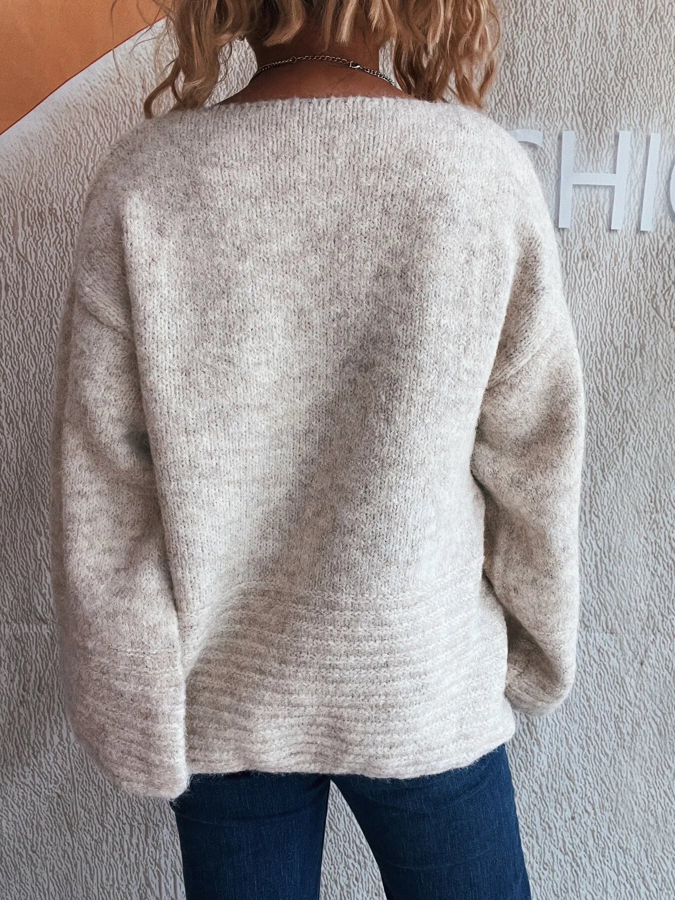 Relaxed Fit Round Neck Sweater Trendsi